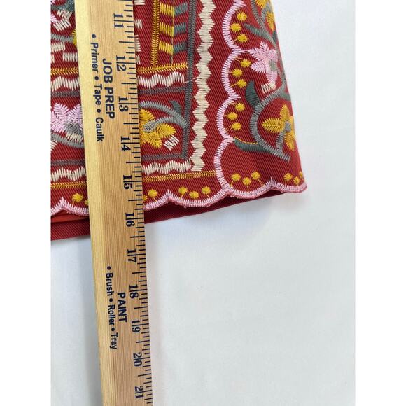 Lulus Rust Floral Embroidered Zip Boho Hippie Chic Skirt - Size Small - Picture 6 of 8